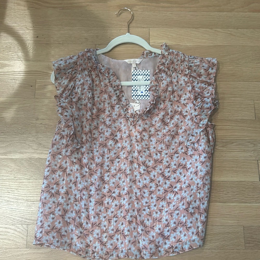 Rebecca Taylor floral flutter sleeve - Size 6. New with Tags